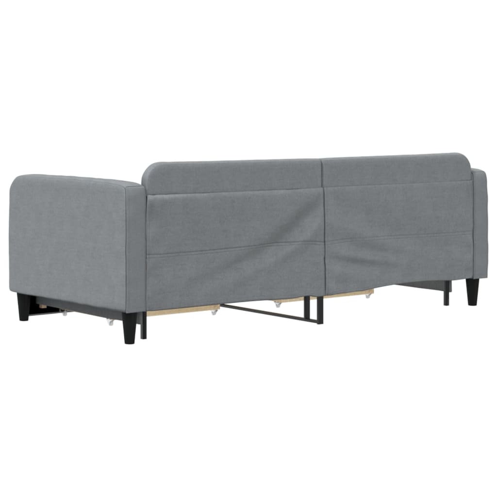 Daybed with Trundle&Drawers without Mattress Light Grey 90x190 cm Single