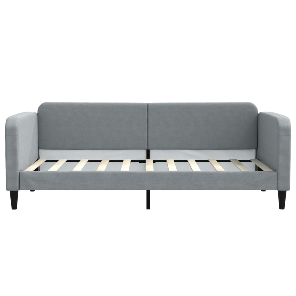 Daybed with Trundle&Drawers without Mattress Light Grey 90x190 cm Single