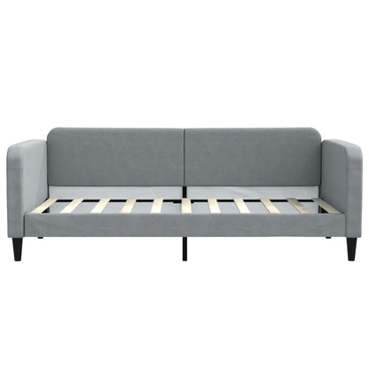 Daybed with Trundle&Drawers without Mattress Light Grey 90x190 cm Single