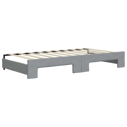 Daybed with Trundle&Drawers without Mattress Light Grey 90x190 cm Single