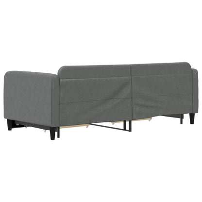 Daybed with Trundle&Drawers without Mattress Dark Grey 90x190 cm Single
