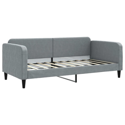 Daybed with Trundle and Drawers Light Grey 90x190 cm Fabric