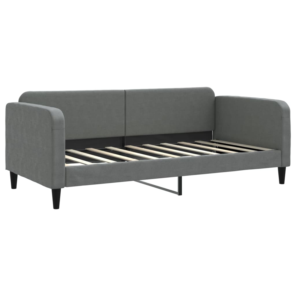 Daybed with Trundle and Drawers Dark Grey 90x190 cm Fabric