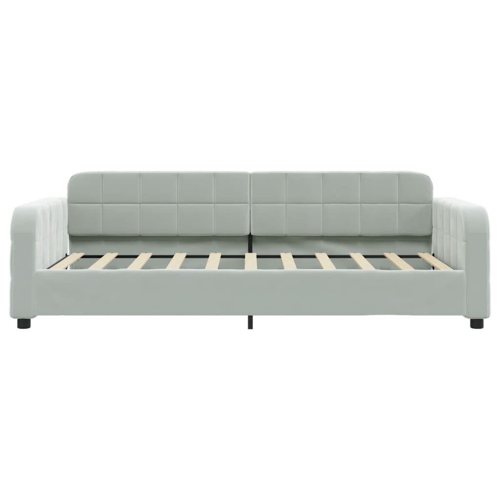 Daybed with Mattress Light Grey 90x190 cm Velvet