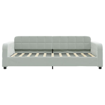 Daybed with Mattress Light Grey 90x190 cm Velvet