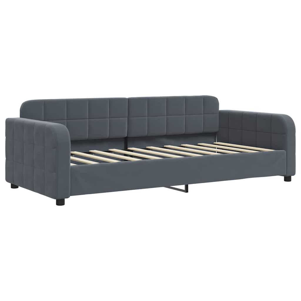 Daybed with Mattress Dark Grey 90x190 cm Velvet