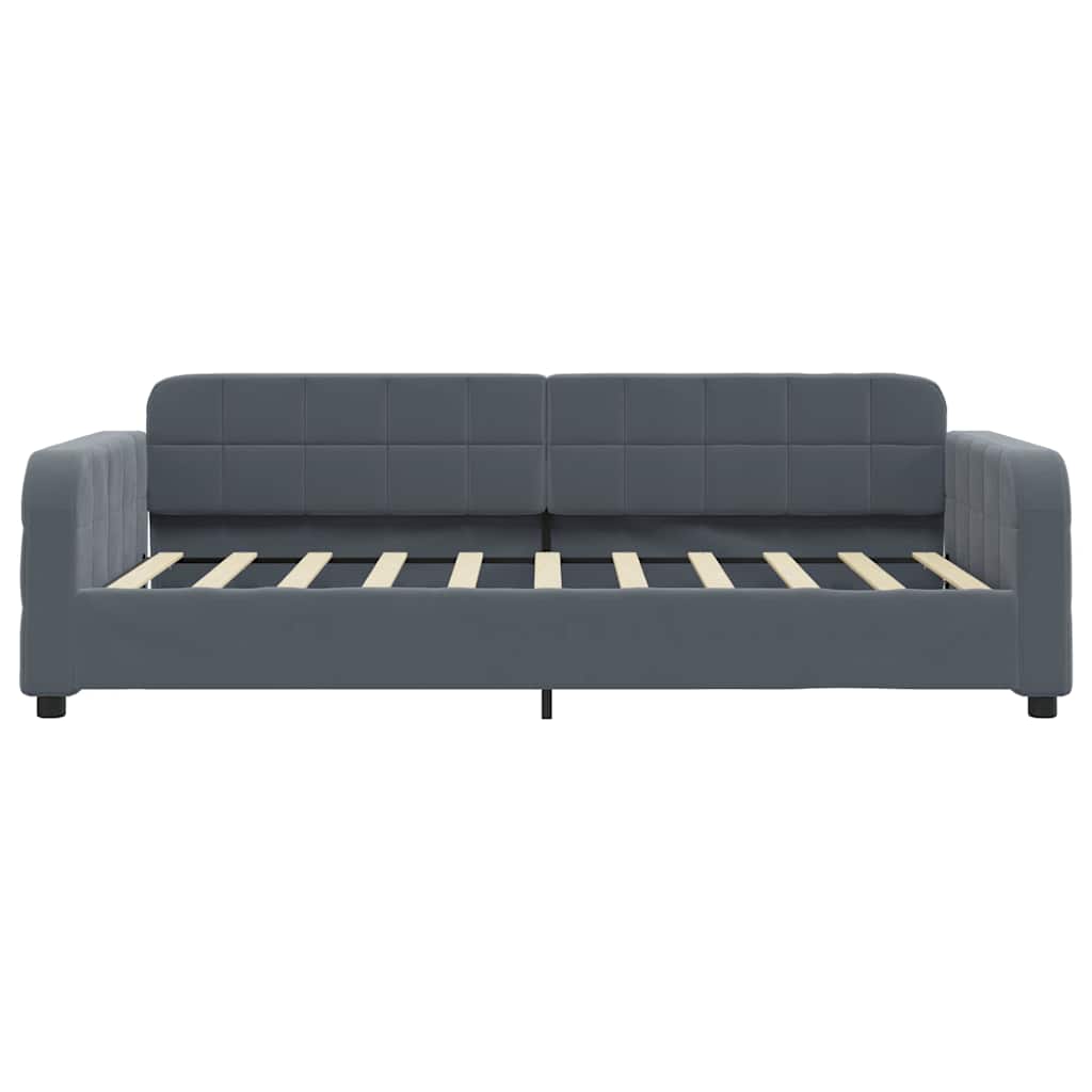 Daybed with Mattress Dark Grey 90x190 cm Velvet