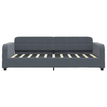 Daybed with Mattress Dark Grey 90x190 cm Velvet