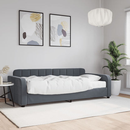 Daybed with Mattress Dark Grey 90x190 cm Velvet