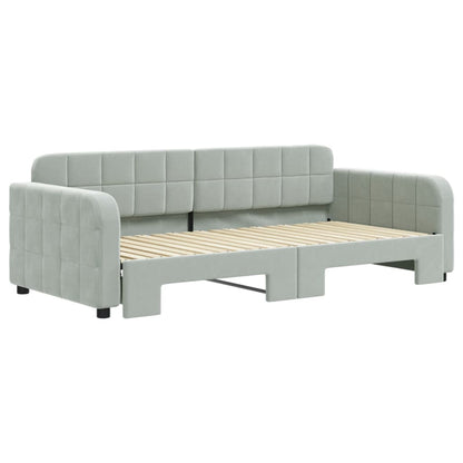 Daybed with Trundle without Mattress Light Grey 90x190 cm Single