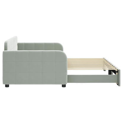 Daybed with Trundle without Mattress Light Grey 90x190 cm Single