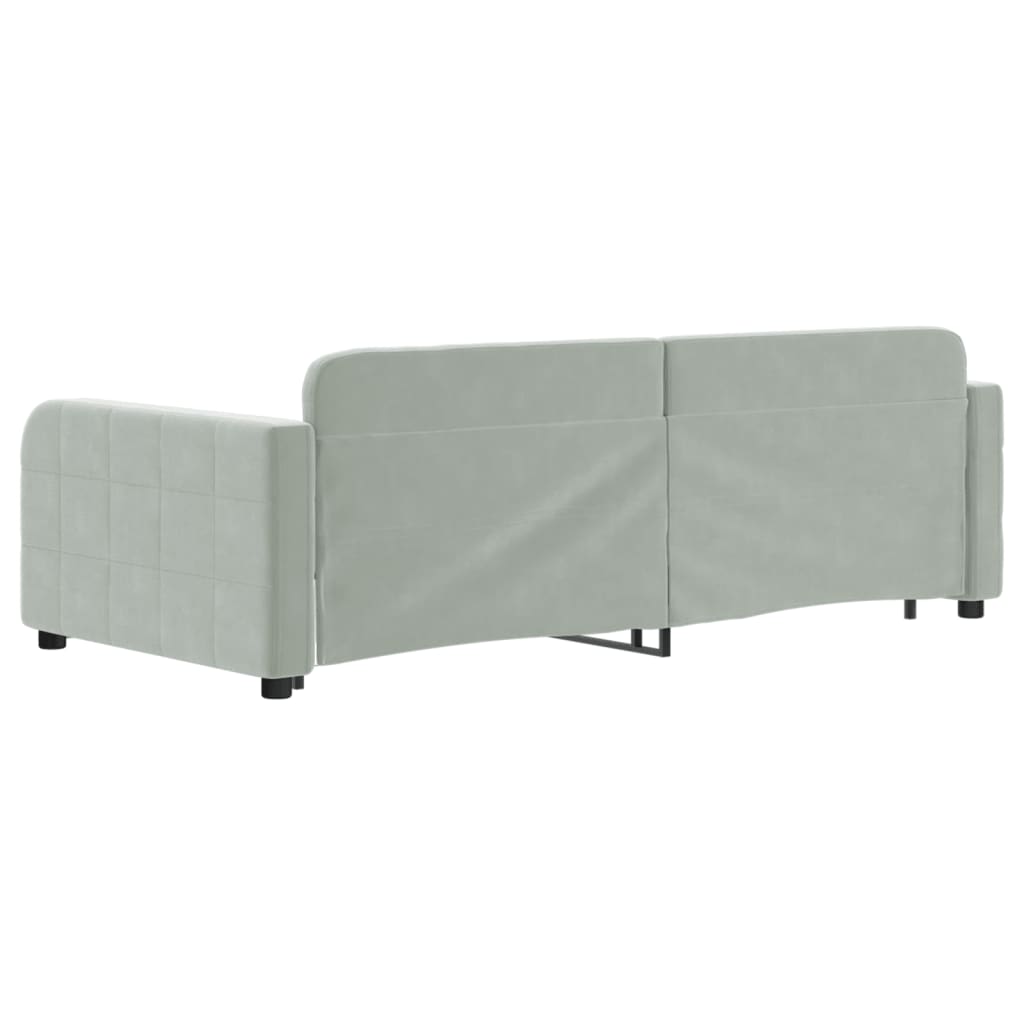 Daybed with Trundle without Mattress Light Grey 90x190 cm Single