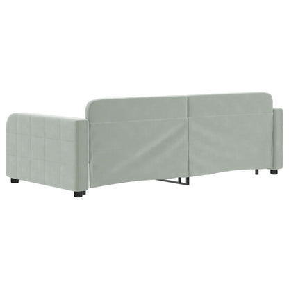 Daybed with Trundle without Mattress Light Grey 90x190 cm Single