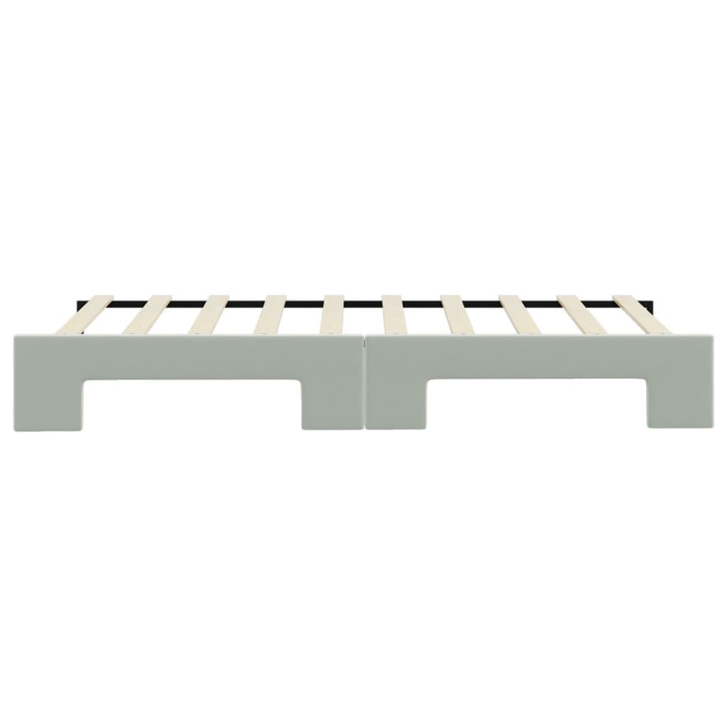 Daybed with Trundle without Mattress Light Grey 90x190 cm Single
