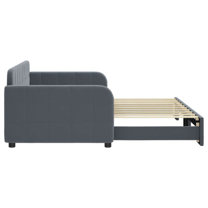 Daybed with Trundle without Mattress Dark Grey 90x190 cm Single