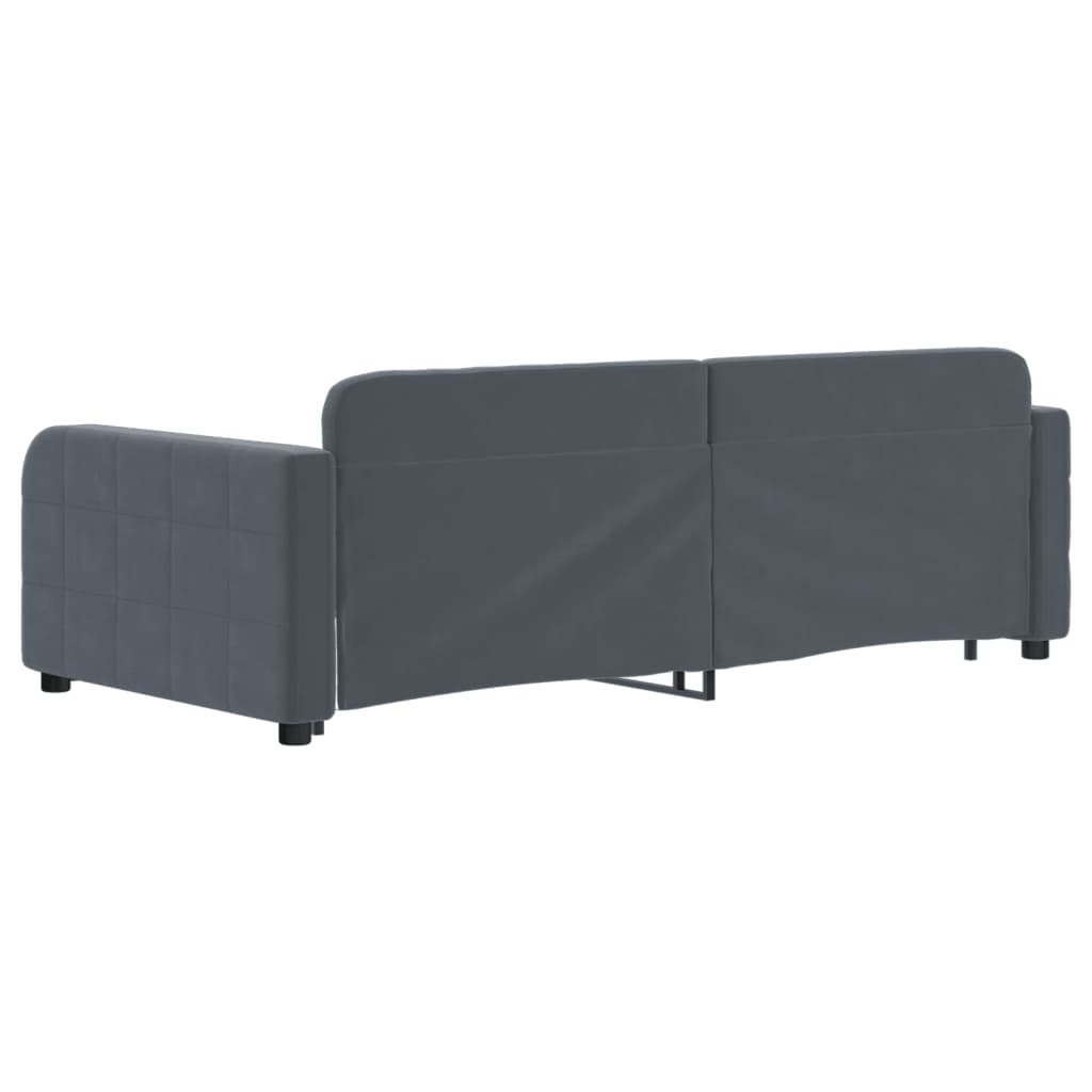 Daybed with Trundle without Mattress Dark Grey 90x190 cm Single