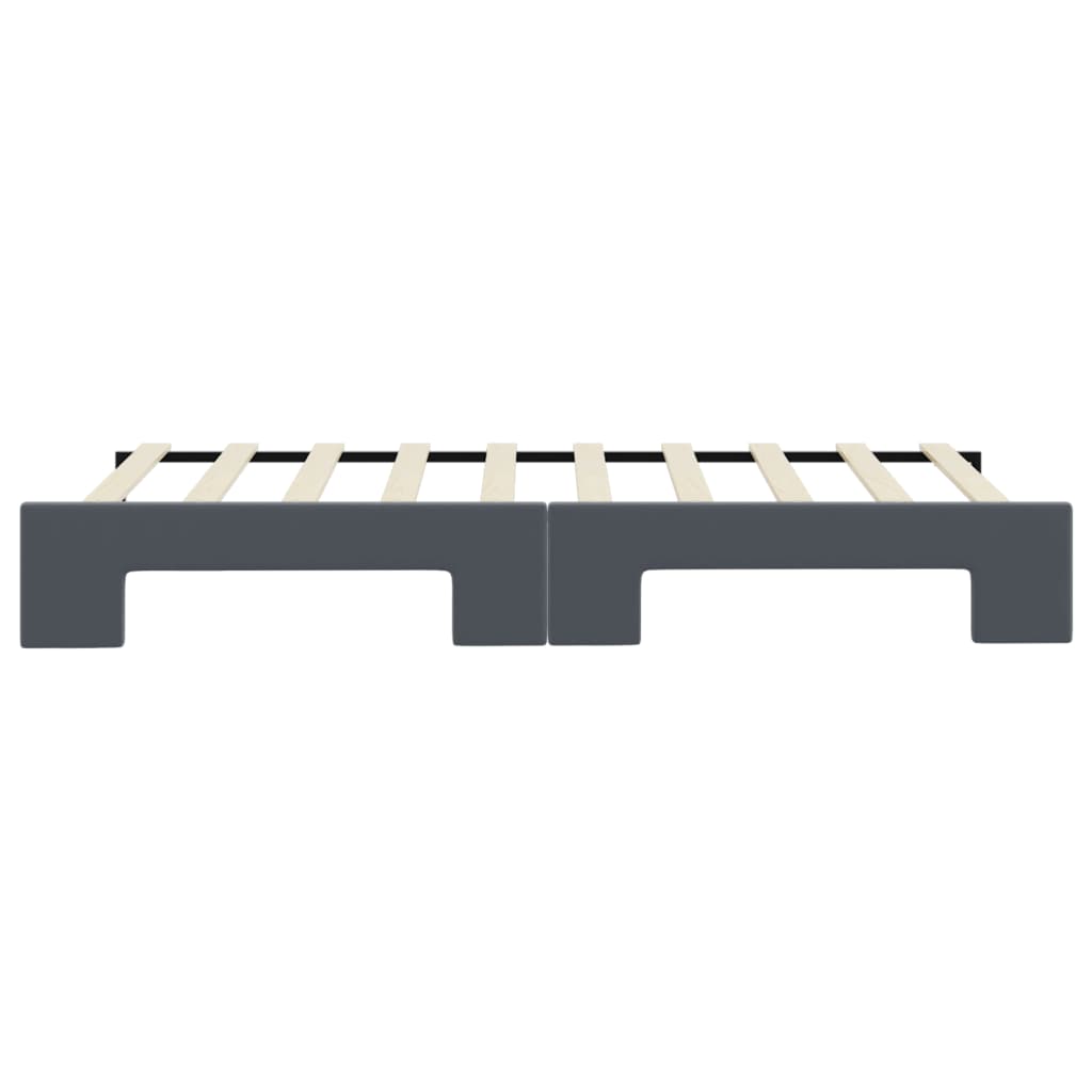 Daybed with Trundle without Mattress Dark Grey 90x190 cm Single