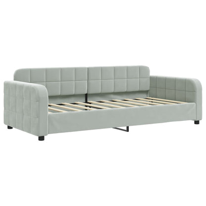 Daybed with Trundle&Drawers without Mattress Light Grey 90x190 cm Single