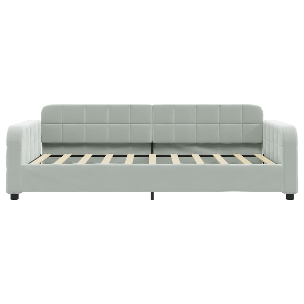 Daybed with Trundle&Drawers without Mattress Light Grey 90x190 cm Single