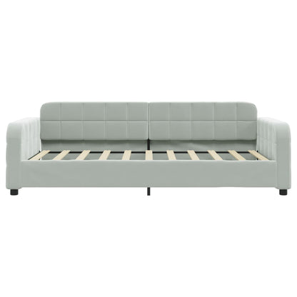 Daybed with Trundle&Drawers without Mattress Light Grey 90x190 cm Single