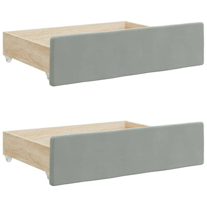Daybed with Trundle&Drawers without Mattress Light Grey 90x190 cm Single