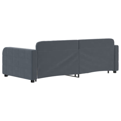 Daybed with Trundle&Drawers without Mattress Dark Grey 90x190 cm