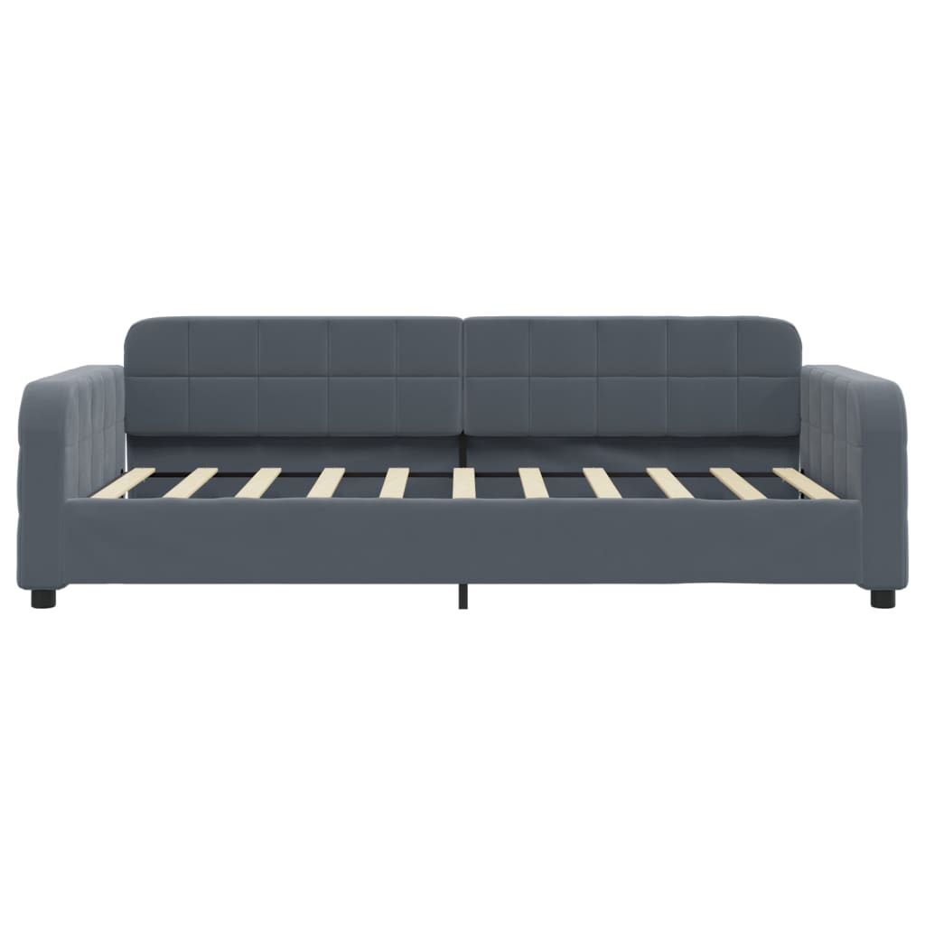 Daybed with Trundle&Drawers without Mattress Dark Grey 90x190 cm