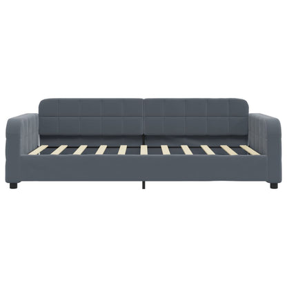 Daybed with Trundle&Drawers without Mattress Dark Grey 90x190 cm