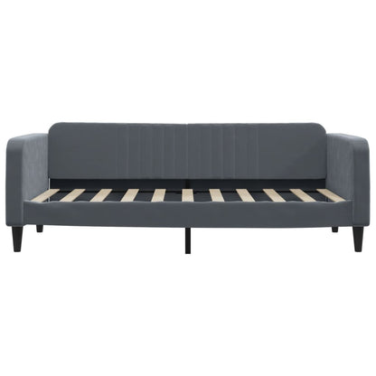 Daybed with Mattress Dark Grey 90x190 cm Velvet