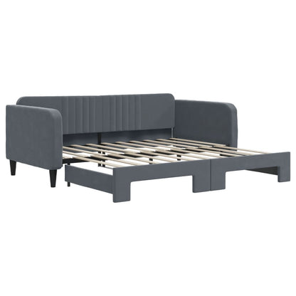 Daybed with Trundle without Mattress Dark Grey 90x190 cm Single