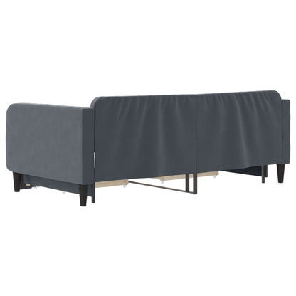 Daybed with Trundle&Drawers without Mattress Dark Grey 90x190 cm Single