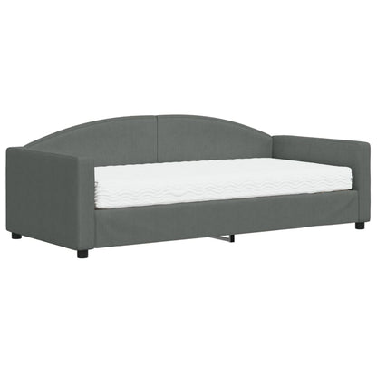Daybed with Mattress Blue Dark Grey 90x190 cm Fabric