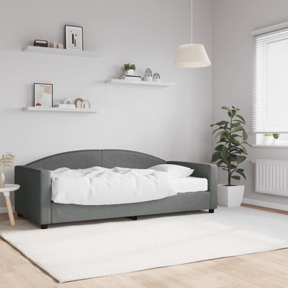 Daybed with Mattress Blue Dark Grey 90x190 cm Fabric