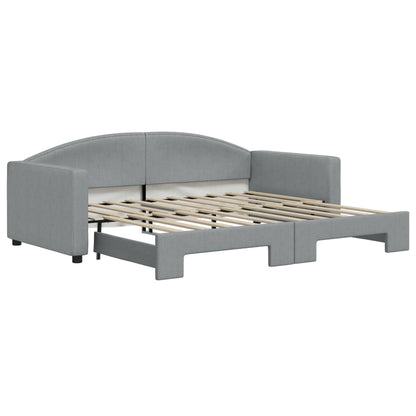 Daybed with Trundle without Mattress Light Grey 90x190 cm Single