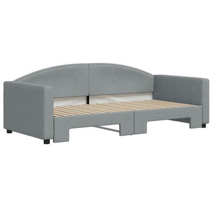 Daybed with Trundle without Mattress Light Grey 90x190 cm Single