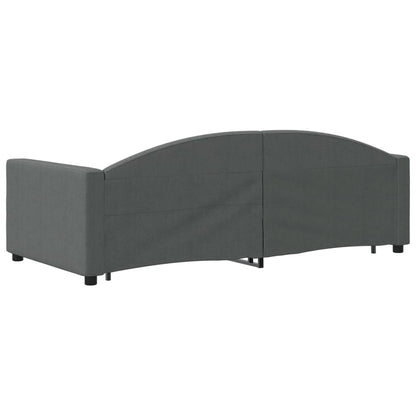Daybed with Trundle&Drawers without Mattress Dark Grey 90x190 cm Single