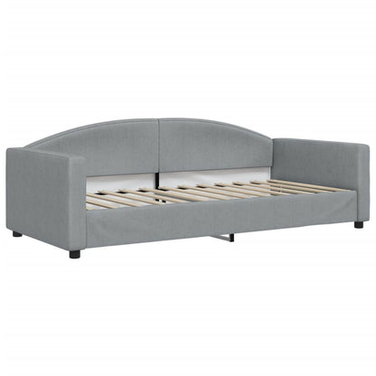 Daybed with Trundle and Drawers Light Grey 90x190 cm Fabric