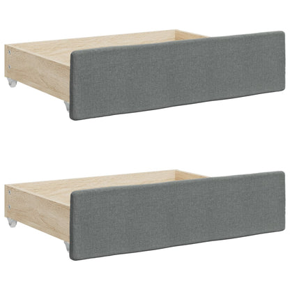 Daybed with Trundle and Drawers Dark Grey 90x190 cm Fabric
