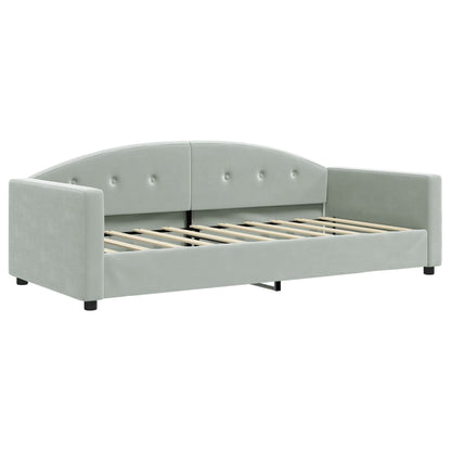Daybed with Mattress Light Grey 90x190 cm Velvet