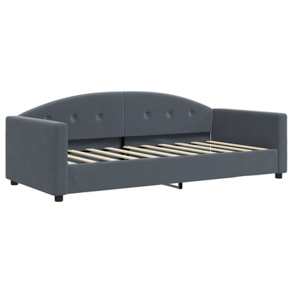 Daybed with Mattress Dark Grey 90x190 cm Velvet