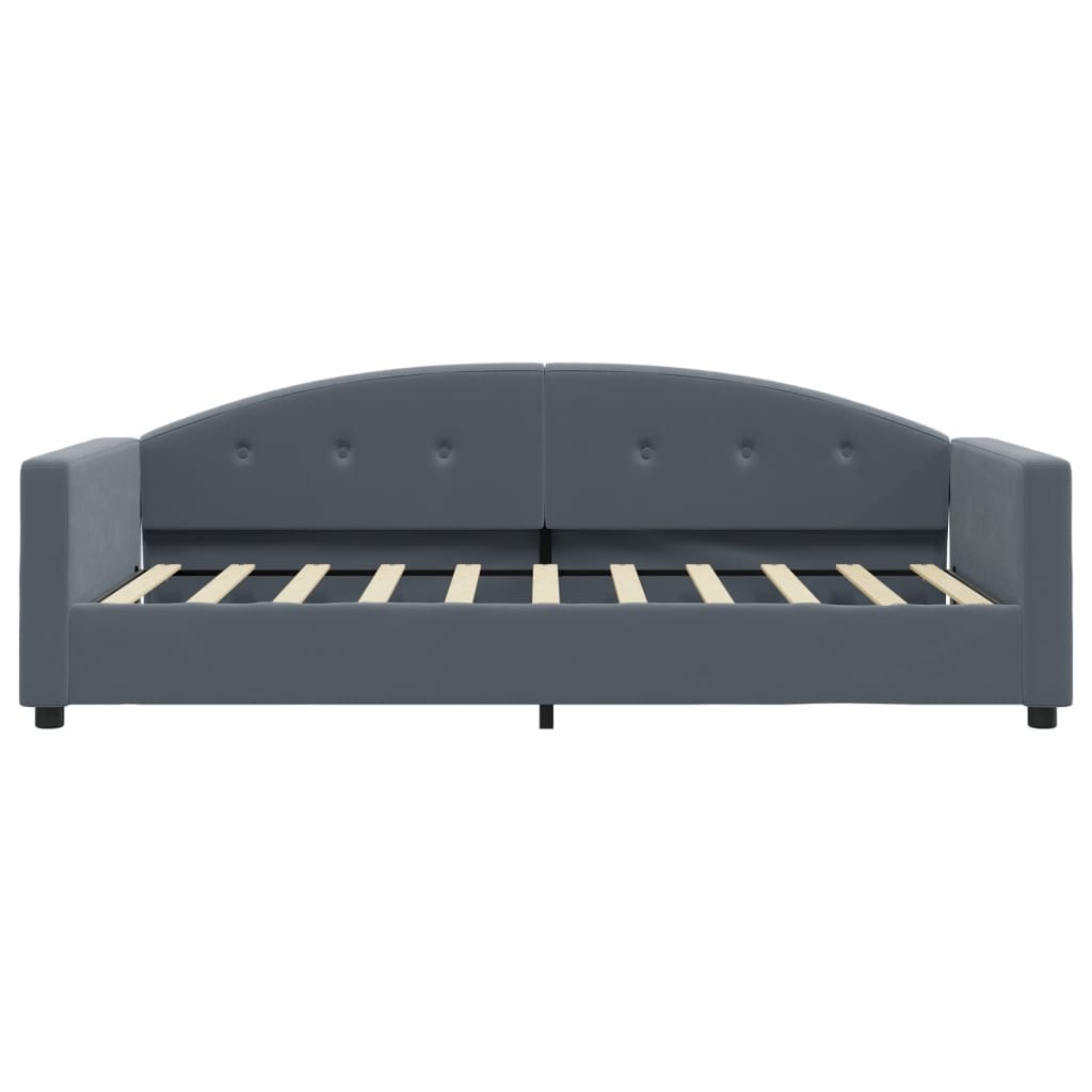 Daybed with Mattress Dark Grey 90x190 cm Velvet