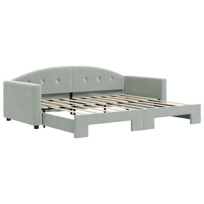 Daybed with Trundle without Mattress Light Grey 90x190 cm Single