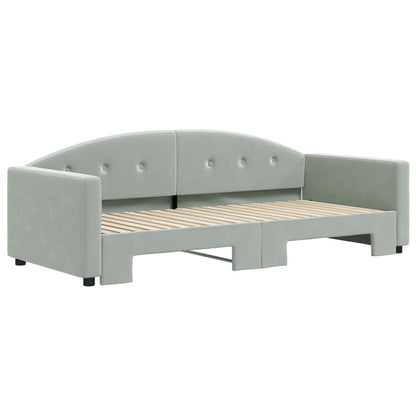 Daybed with Trundle without Mattress Light Grey 90x190 cm Single