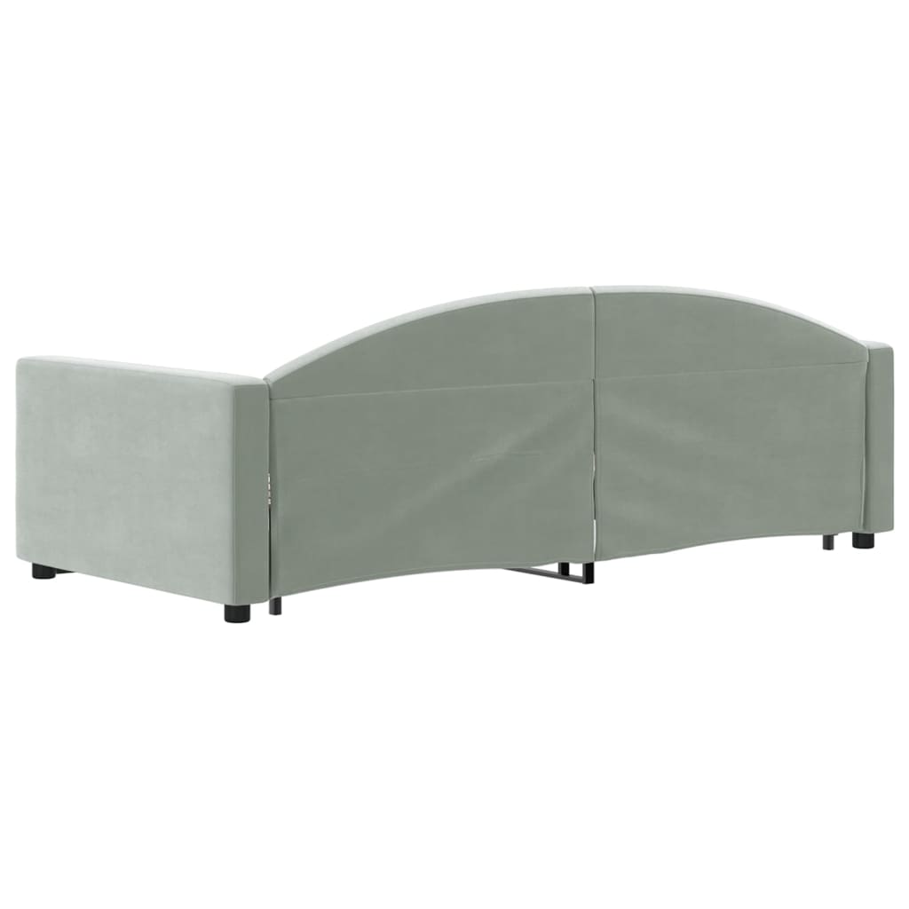 Daybed with Trundle without Mattress Light Grey 90x190 cm Single