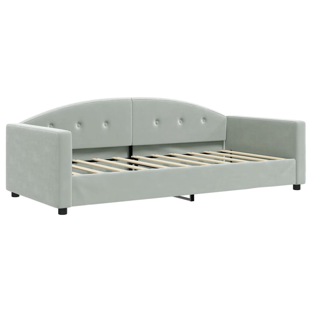 Daybed with Trundle without Mattress Light Grey 90x190 cm Single