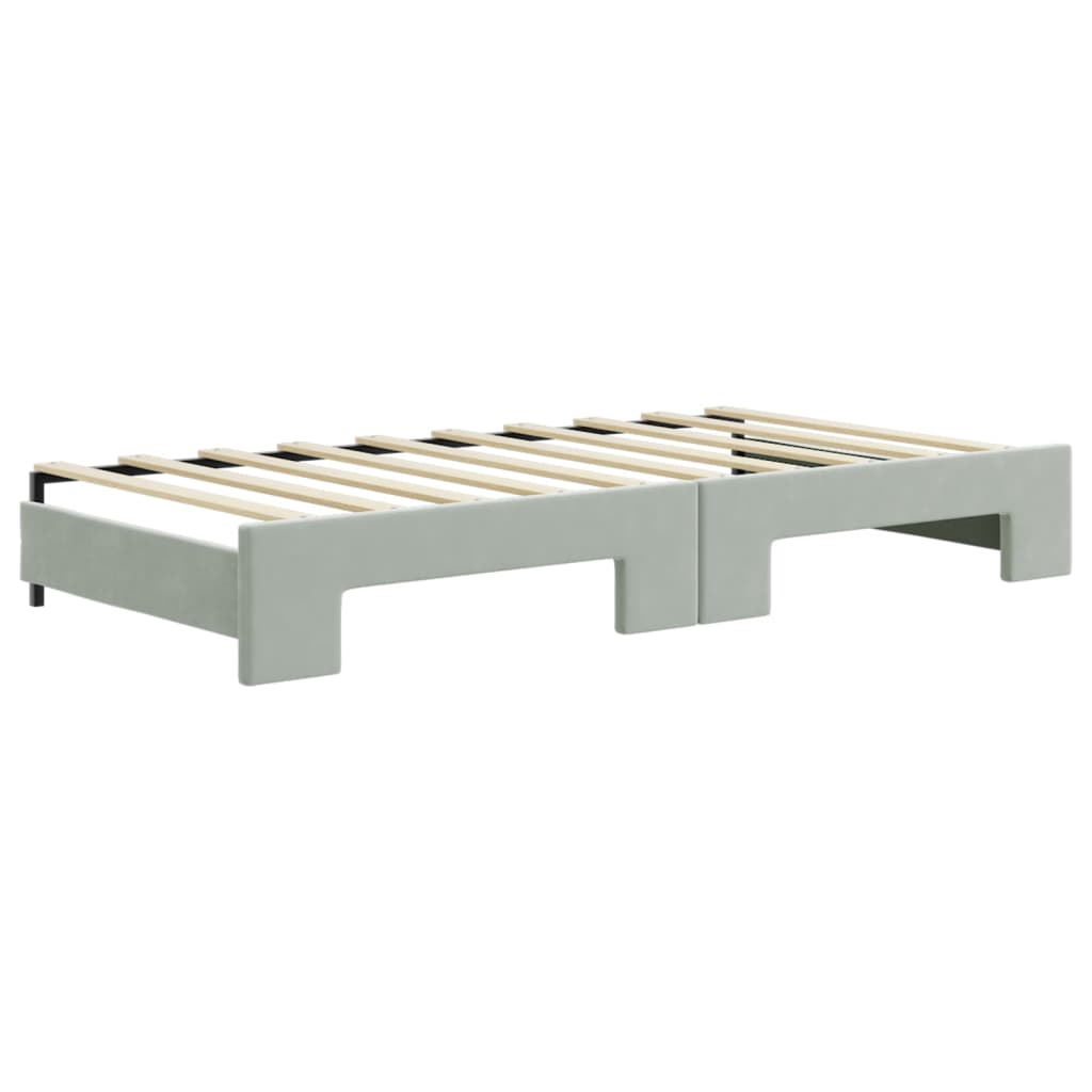 Daybed with Trundle without Mattress Light Grey 90x190 cm Single