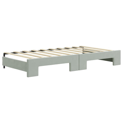Daybed with Trundle without Mattress Light Grey 90x190 cm Single