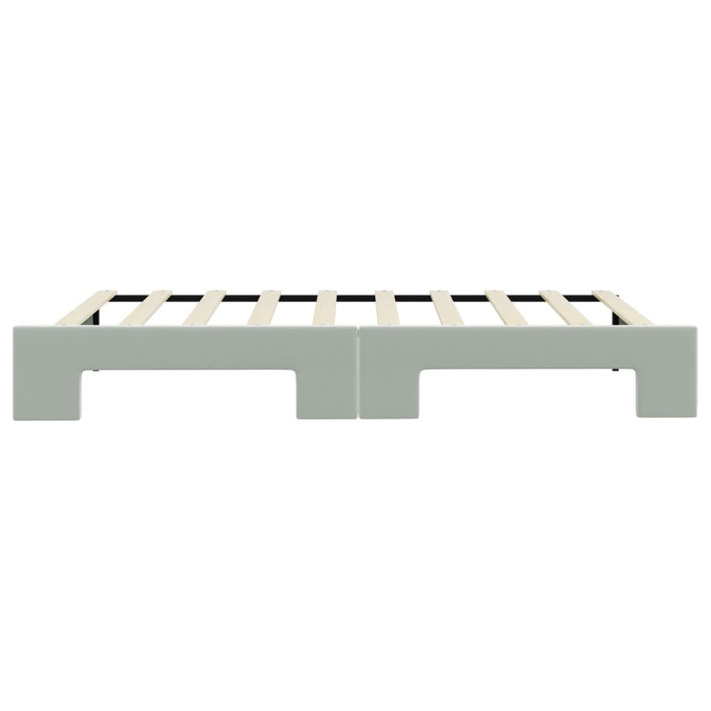 Daybed with Trundle without Mattress Light Grey 90x190 cm Single