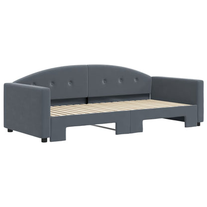 Daybed with Trundle without Mattress Dark Grey 90x190 cm Single