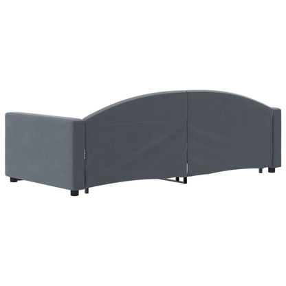 Daybed with Trundle without Mattress Dark Grey 90x190 cm Single